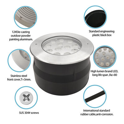 IP67 LED Lumière souterraine 12W 24W 36W Éclairage de jardin extérieur