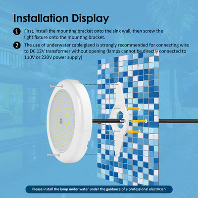 Lumières LED pour piscine immersible IP68 Couleur RVB murale 42W 12VAC Équipement de piscine