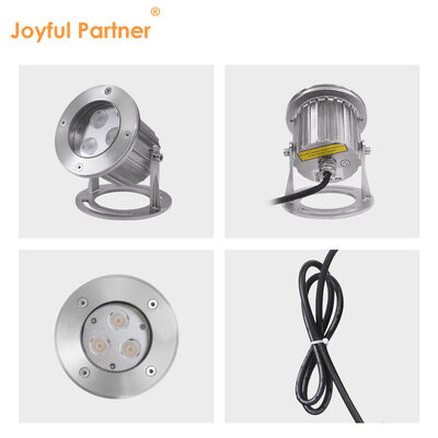 Projecteurs LED subaquatiques 3x3W RGB 3en1 en acier inoxydable 316SS IP68 12V-24V basse tension pour application paysagère