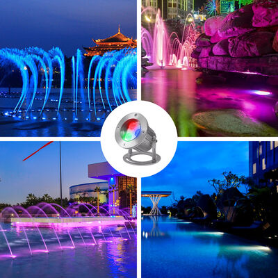 Projecteurs LED subaquatiques 3x3W RGB 3en1 en acier inoxydable 316SS IP68 12V-24V basse tension pour application paysagère