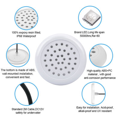 DC12V 25W Led Pool Lights RGB Résine de changement de couleur remplie de télécommande de l'application Tuya