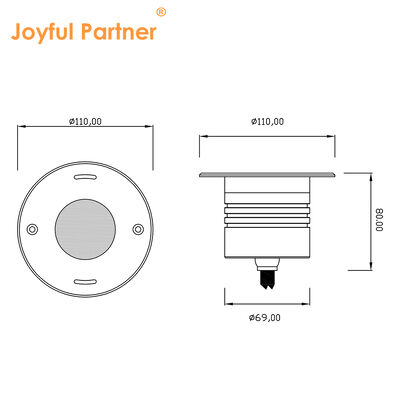 L'éclairage sous-marin à LED monté en retrait 4*2.5W RGB3in1 DMX 24 Volt IP68 Corps en acier inoxydable