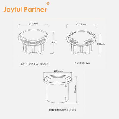 Drive Over lumière en acier inoxydable Cove avant 8W CREE COB LED mono couleur 3000K DIA172MM Pour le parking
