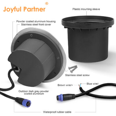 Drive Over lumière en acier inoxydable Cove avant 8W CREE COB LED mono couleur 3000K DIA172MM Pour le parking