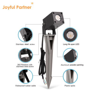 Lumières de jardin LED 2W CREE LED IP65 imperméable à l'eau DC24V Anodisation en aluminium Surface du corps montée au sol