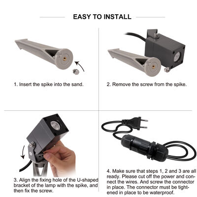 Lumières de jardin LED 2W CREE LED IP65 imperméable à l'eau DC24V Anodisation en aluminium Surface du corps montée au sol