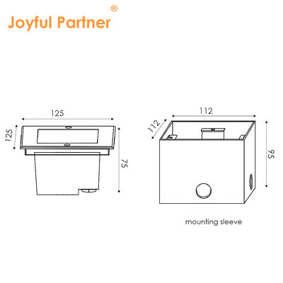 Lumières souterraines LED carrées 24V 8W 3000K 316 plaque de face en acier inoxydable avec manche ABS