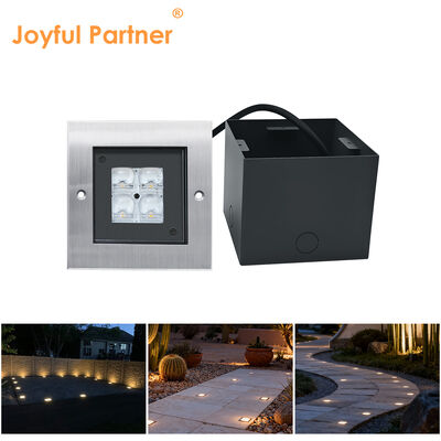 Lumières souterraines LED carrées 24V 8W 3000K 316 plaque de face en acier inoxydable avec manche ABS