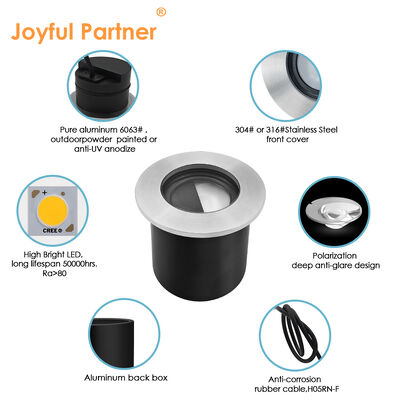 Éclairage souterrain à LED Conception anti-éblouissement profonde Aluminium pur 6063# Boîtier 4W LED Blanc Chaud