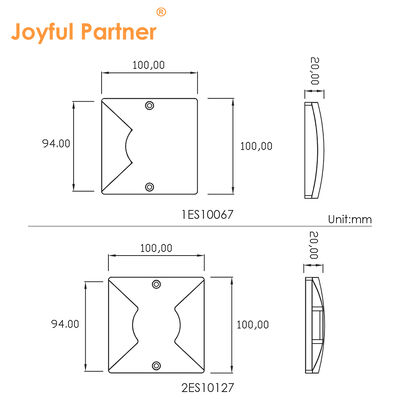Éclairage de voie d'émission à face carrée SMD2835 LED 100*100MM Aluminium pur 6063 24VDC IP67