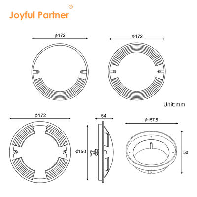 Couvercle en acier inoxydable à émission de lumière à l'intérieur du sol 10W OSRAM SMD DIA 172MM avec manches moutantes ABS