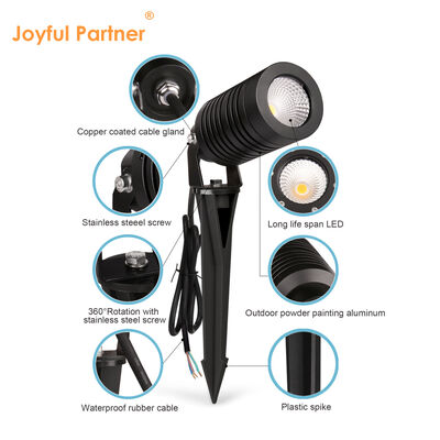 LED Garden Spot Lights IP65 14W Cree COB DC24V AC 220V DIA68MM With Anti Glare Hood