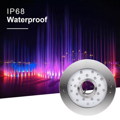 Lumière de fontaine LED DMX512 contrôlable DC24V en acier inoxydable RGBW Changement de couleur pour le paysage sous-marin