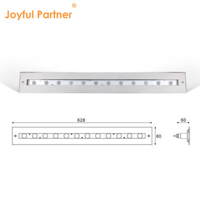Éclairage linéaire sous-marin DC12V Acier inoxydable 316 DMX 512 RGB 12W 24W Longueur 628MM pour cascade