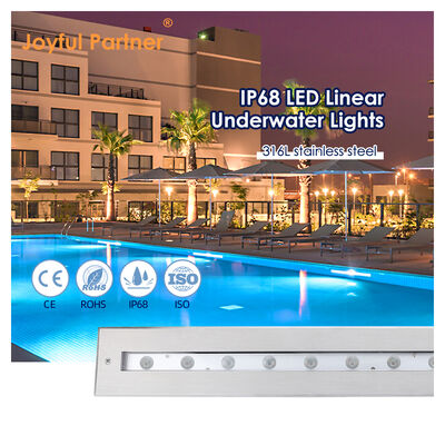 Éclairage linéaire sous-marin DC12V Acier inoxydable 316 DMX 512 RGB 12W 24W Longueur 628MM pour cascade
