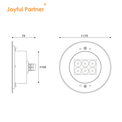 Projecteurs LED encastrés pour piscine DC24V, OEM/ODM d'usine, acier inoxydable 316, DIA 170MM