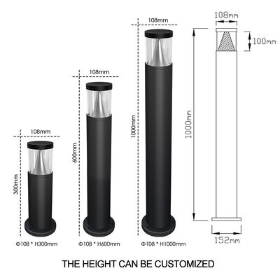 LED Lawn Light AC220V DC24V Bridgelux LED 3000K DIA108MM Premium Powder Coated  Aluminum For Outdoor Use