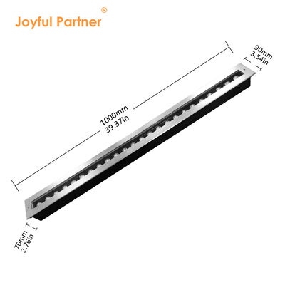 Éclairage linéaire LED enterré 12W 24W 48W DC24V 1000MM 1 mètre Acier inoxydable 316 IP67 Type encastré