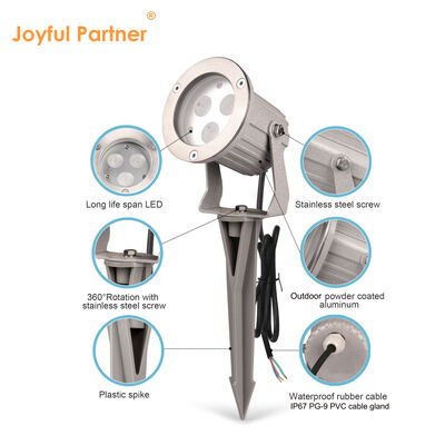 Projecteurs de jardin LED étanches avec ampoule GU10 MR16 LED à piquet en plastique pour jardin