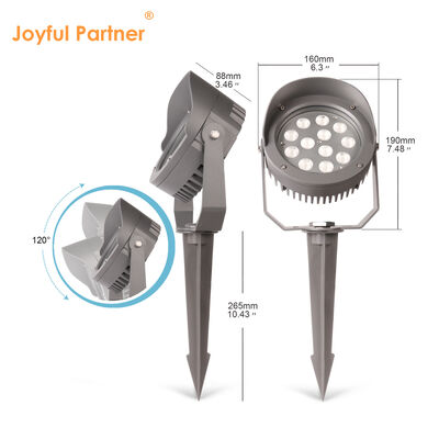 LED Garden Spot Light 12W 24W 36W Construit dans DMX512 pilote DC24V RGB3in1 Noir Corps de lampe en aluminium