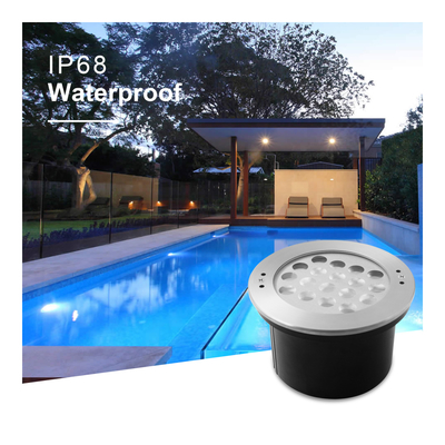 Projecteur subaquatique encastré DC24V 18W RGB en acier inoxydable 316 avec télécommande et transformateur