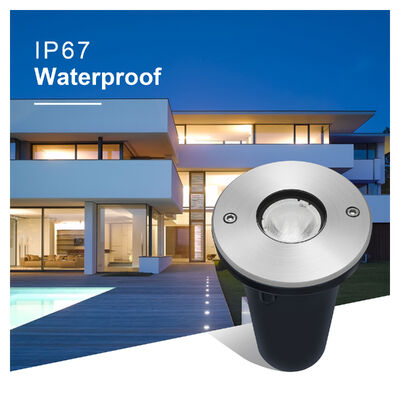 Lampes à LED IP67 1W 3W DIA67MM DC24V résistantes à l'eau au sol pour jardin extérieur