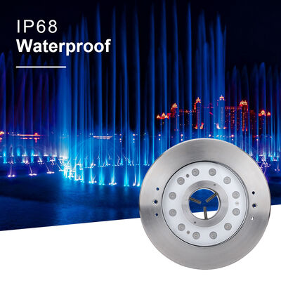 Underwater Fountain Lamp IP68 12W 24W 36W Warm White RGB Stainless Steel 316L With Customized logo
